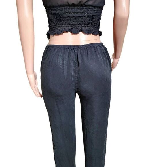 Pulp black tencel pull-on elastic waist pants S - Picture 5 of 6